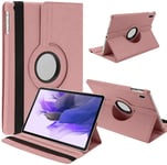 KP TECHNOLOGY Case for Galaxy Tab S8 Plus 12.4" 2022 / Galaxy Tab S7 FE 12.4" 2021, Leather Smart Folio 360 Case for Samsung Galaxy Tab S7 FE / Samsung Galaxy S8 Plus 12.4" Tablet (ROSE GOLD)