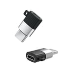 XO USB-adapter microUSB till USB-C med dataöverföring - Svart