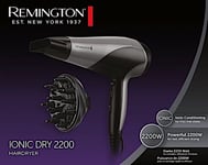 Remington D3190S 2200W Women's Hair Dryer Diffuser Ionic Conditioning Black, NEW