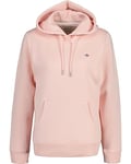GANT Women's Rel Shield Hoodie Hooded Sweatshirt , Faded Pink,L
