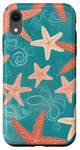 iPhone XR Cute Starfish Coral Seashell Wave Pattern Case