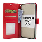Crazy Horse Wallet Motorola Moto G04 (Röd)