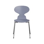 Fritz Hansen Myran 3101 stol lavender blue, målad ask, kromat stålstativ