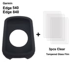 1 étui et 3 films de protection d'écran pour Garmin,compatible avec les modèles Edge 130 plus 520 530 540 830 840 1000 1030 1040 Explore 520 Plus et GPS - Type 540 840 Glass Film