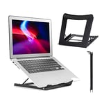 Properav Steel Portable Ergonomic Laptop Stand for Windows & Mac devices such as Dell, Toshiba, HP, Samsung, MacBook, Lenovo with Secure Fit Pads - Black