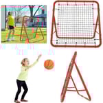 Fotbollsreturnät - YUENFONG - Kickback - 5 justeringsnivåer - 100x100x65 cm - Röd och svart röd och svart