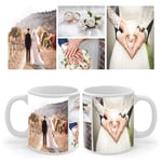 Personalised Mug. Add Your 4 Picture Collage on Ceramic 11 Oz Coffee Cup. Customised Photo Gift Ideas for Him, Her, Boys, Girls, Husband, Wife, Men, Women, Mum, Dad, Friends, Birthday, Valentine Day