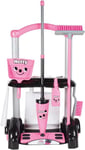 Casdon Henry & Hetty Toys - Hetty Cleaning Trolley - Pink Hetty-Inspired Toy Playset with Mop, Brushes, Dustpan, & Accessories - Kids Cleaning Trolley Set - For Children Aged 3+