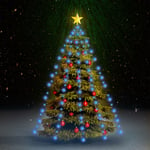 vidaXL Ljusnät för julgran 210 lysdioder blå cm 328881