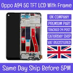 Oppo A94 5G CPH2211 Incell TFT LCD Screen Display Touch Digitizer Glass W/ Frame