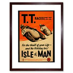 Wee Blue Coo Ad Motorbike Bikes Isle Of Man Tt Races 1967 Picture Framed Wall Art Print