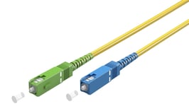 Goobay Fiberoptisk kabel (FTTH), Singlemode (OS2) Yellow, gul (Simplex), 5 m plugg SC-APC (8°) > SC plugg (UPC), halogenfri kabelhölje (LSZH)