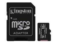 Kingston Canvas Select Plus - Flash-minneskort (microSDXC till SD-adapter inkluderad) - 64 GB - A1 / Video Class V10 / UHS Class 1 / Class10 - mikroSDXC UHS-I (paket om 3)