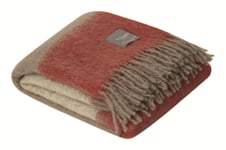 Mohair Blanket - Brick/Brindle Stripe