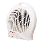 Prima Homeware New White Portable Upright Fan Heater Adjustable Thermostat Hot Air Fan Overheat Protection 2 Heat Settings 1000-2000w for Indoor Outdoor caravan