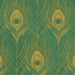 AS Creation Teal/Gold 369714 Absolutely Chic Wallpaper Metallic Peacock Feather