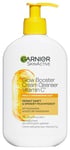 Garnier SkinActive Glow Booster Cream Cleanser Vitamine C* Nettoyant visage pour peaux ternes et irrégulières, nettoyant et hydratant, 250 ml