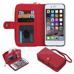 Apple iPhone 6Plus/6SPlus Zipper Wallet Case Red