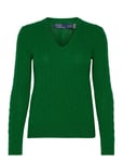 Polo Ralph Lauren Cable-Knit Wool-Cashmere V-Neck Sweater Grön