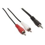Cable audio stereo Jack 3.5mm male vers 2x RCA Males 20m Noir - ADNAuto