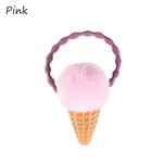 Elastic Hair Band Ice Cream Pompom Pink 1 Pc