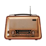Portable Wooden Retro Radio Wireless Bluetooth Speakers HIFI Stereo AM/FM Radio