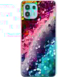 Motorola Edge 20 Lite Transparent Mobilskal Glittrande silke