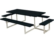 Picknickbord PLUS Basic 2 påbyggnader trä/stål 260cm svart