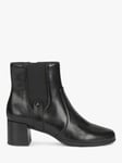 Geox Women's New Annya Leather Block Heel Ankle Boots, Black