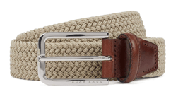 HUGO BOSS Men's Clorio_sz30 Belt, Brown Leather Trim 36" - Hand Made in Italy