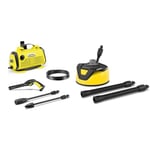 Kärcher K 3 Horizontal Pressure Washer, Pressure: max. 120 bar, Flow Rate: 380 l/h & T-Racer T 5 Surface Cleaner (Splash Protection, for Large Areas, Two Flat Jet nozzles