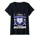 Womens I Love Someone With IBS Irritable Bowel Syndrome Awareness V-Neck T-Shirt