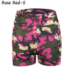 Gym Shorts Yoga Pants Camouflage Printing Rose Red S