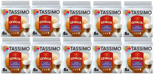 TASSIMO Gevalia Latte Macchiato Less Sweet Capsules | 10 Pack, 80 Drinks