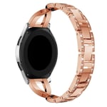 Huawei Watch GT 4 46mm Smalt länkarmband med glittrande stenar, roséguld