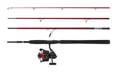 PENN Fierce IV Travel Spin Combo, Fishing Rod and Reel Combo, Spinning Combos, Boat Fishing and Saltwater Angling, Sea - Inshore Fishing, Seabass, Unisex, Red / Black, 2.74m | 20-80g