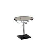 DUX - Pronto Sängbord Ø 50 cm, Fot Svart Marmor, Höj- Och Sänkbart Stativ - Sängbord - DUX Design Team - Svart - Glas/Metall/Sten