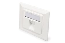 DIGITUS Junction Box for Keystone Module - 1 Port - Outlet 45° Angled - With Dust Cover - White