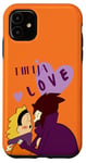Coque pour iPhone 11 anime garçons amour couple tenant l'autre avec "ninja love"