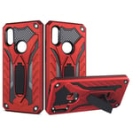 JIANWU Case Cover, Shockproof TPU + PC Protective Case with Holder For Xiaomi Redmi 7(Black) (Color : Red)
