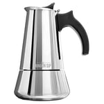 Stainless Steel Induction Stovetop Espresso Maker - Make Cafe Quality Italian Style Coffee at Home with This Premium Moka Pot in Modern Chrome, by the London Sip Company. (Silver, 3 Cup)