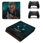 PlayStation 4 Assassins Creed Valhalla Evior Console Skin, Decal, Vinyl, Sticker, Faceplate - Console and 2 Controllers - Protective Cover PS4 Slim