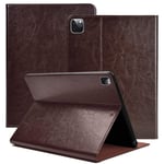 Suitable for Ipad pro11 inch 12.9 inch leather protective sleeve with pen slot-Mocha Brown 12.9 2020