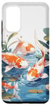 Galaxy S20 four koi fish japanese carp asian goldfish flowers lily pads Case