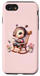 Coque pour iPhone SE (2020) / 7 / 8 Fauteuil à bascule mignon et confortable sur fond rose.