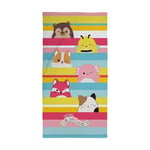 Character World Official Squishmallows Kids Towel | Super Soft Feel, Stripes Design | Perfect The Home, Bath, Beach & Swimming Pool | One Size 70cm x 140cm