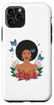 iPhone 11 Pro Woman With Butterflies & Flowers Juneteenth Black History Case