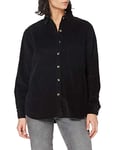 Urban Classics Women's Tb3755-ladies Corduroy Oversized Shirt, Black, S Große Größen Extra Tall