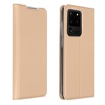 Fodral för Samsung Galaxy S20 Ultra - DUX DUCIS - Roséguld - Ekologiskt läder - Videostöd - Magnetiskt Rose guld