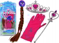 Leantoys Lilla Prinsessan Tillbehör Trollspö Handske Krona Flätor